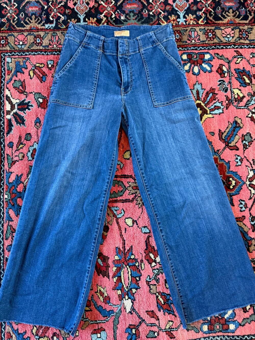 Kut from the Kloth Womens 8 Jeans Meg Denim Wide Leg High Rise Sailor
